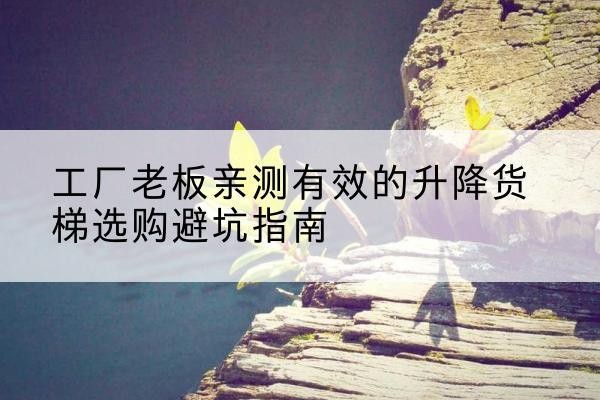 潞城升降货梯怎么选-工厂老板亲测有效的升降货梯选购避坑指南